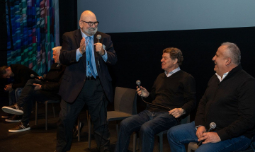 Greek radio personality Stelios Taketzis interviewed members of the championship Greek National soccer team following a screening of KING OTTO.